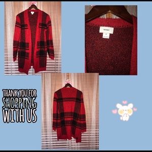 Flannel print cardigan